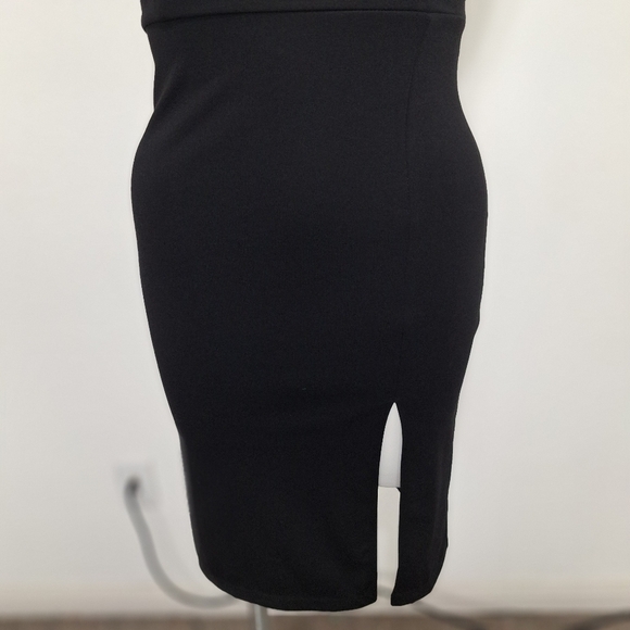 New Black Romantic Goth Whimsigoth Date Night Side Slit Witchy Mini Dress Size S - Picture 3 of 14